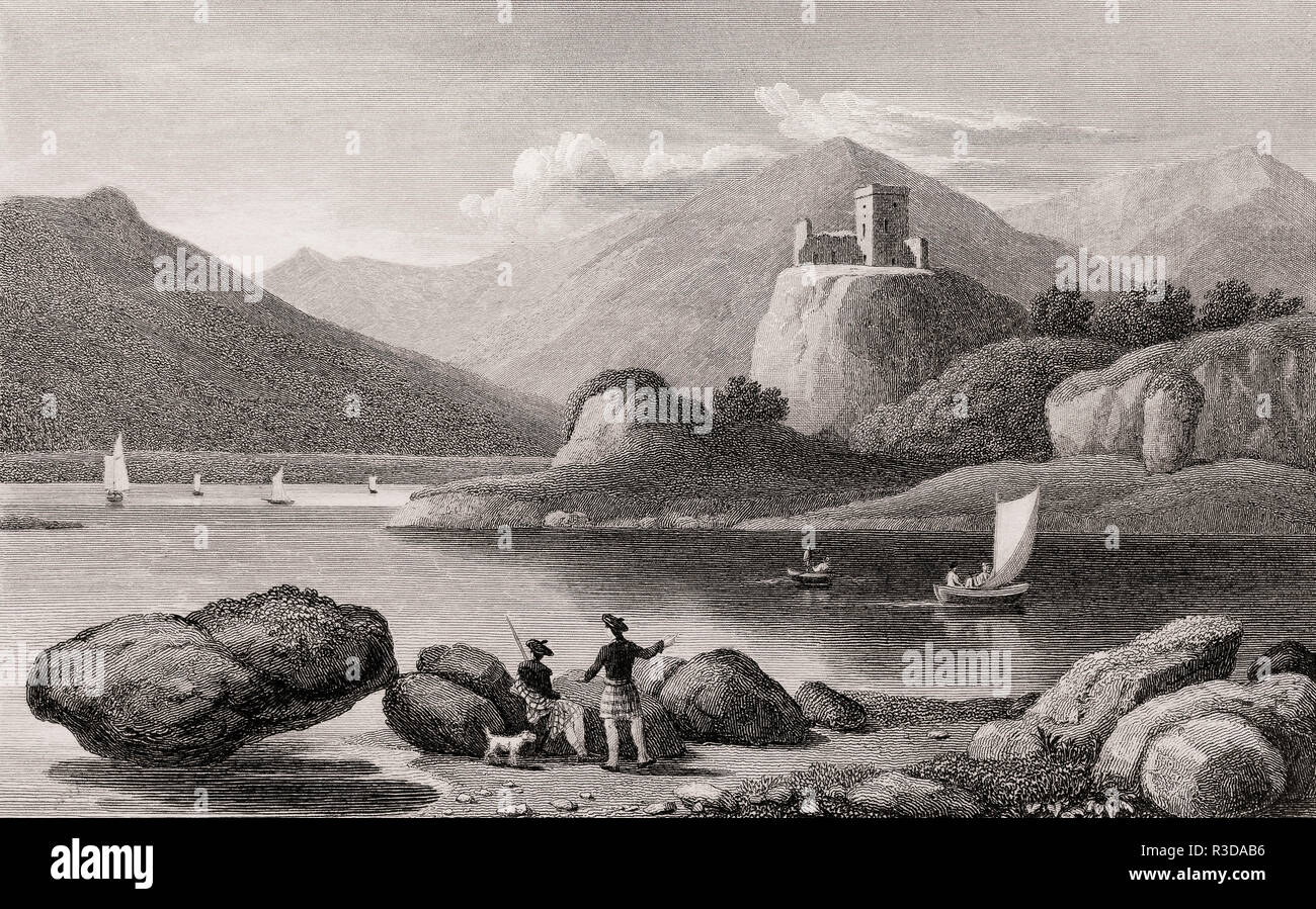 Dunollie Castello, Oban, Argyll, secolo XIX, dalla moderna Atene da Th. H. Pastore Foto Stock