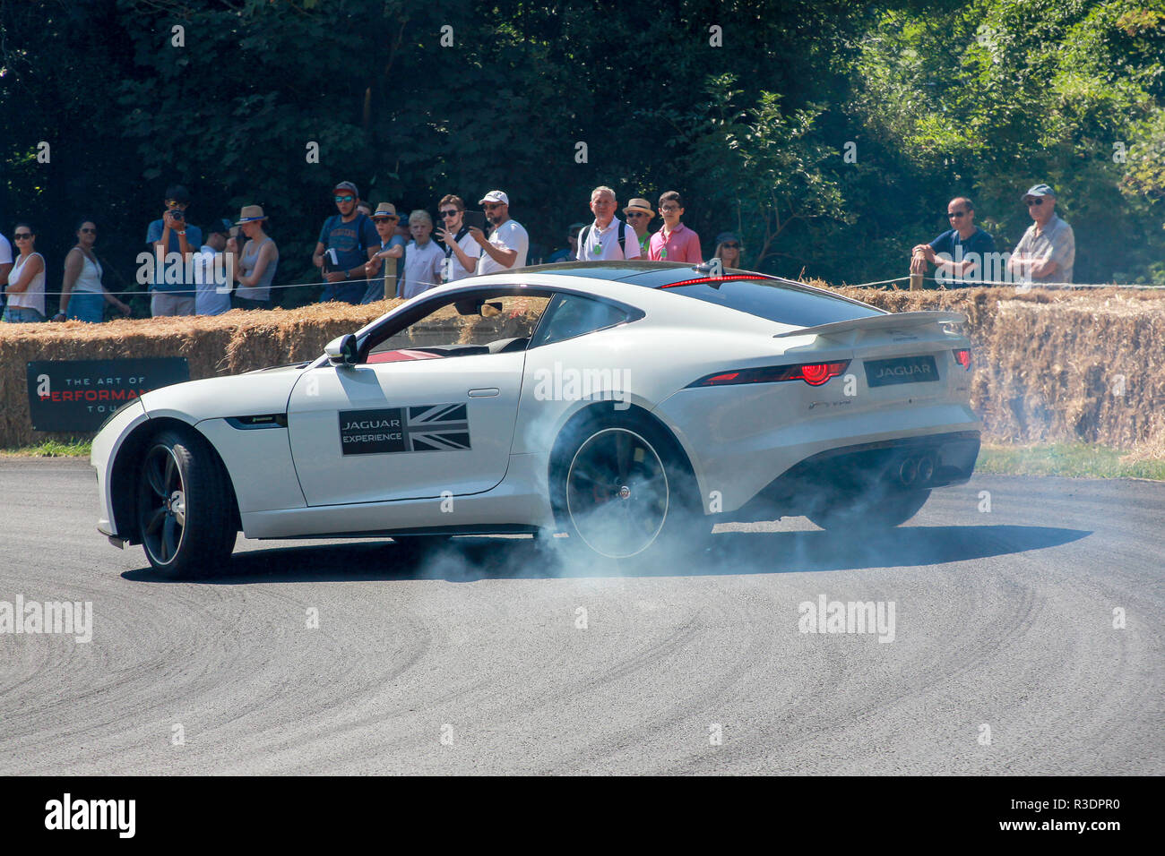 Jaguar F-tipo di esperienza deriva al Goodwood Festival della velocità 2018 Foto Stock