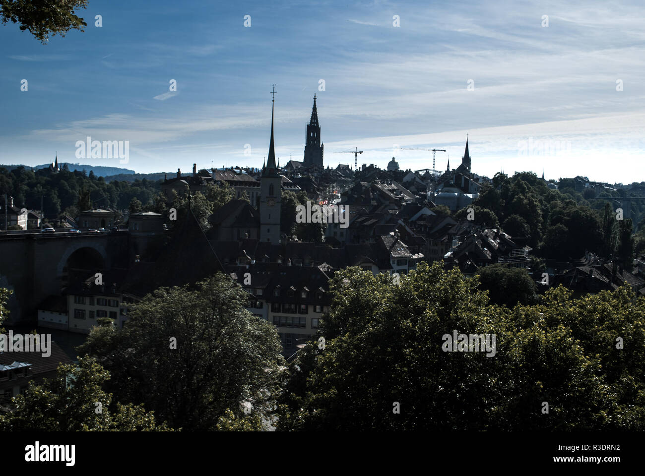 Il bellissimo paesaggio urbano sulla capitale Berna, svizzeran Foto Stock