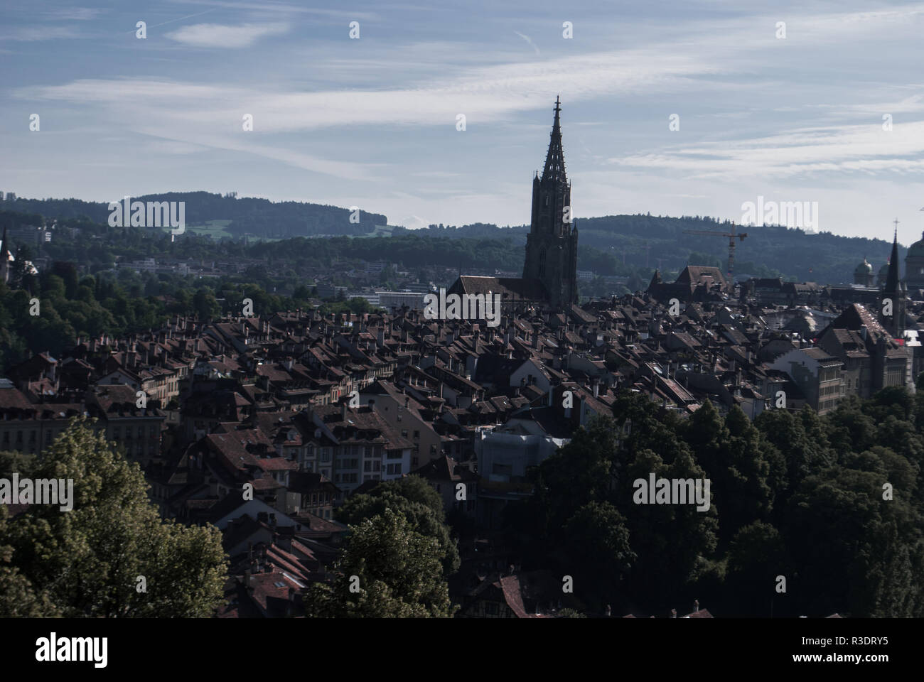 Il bellissimo paesaggio urbano sulla capitale Berna, Svizzera Foto Stock