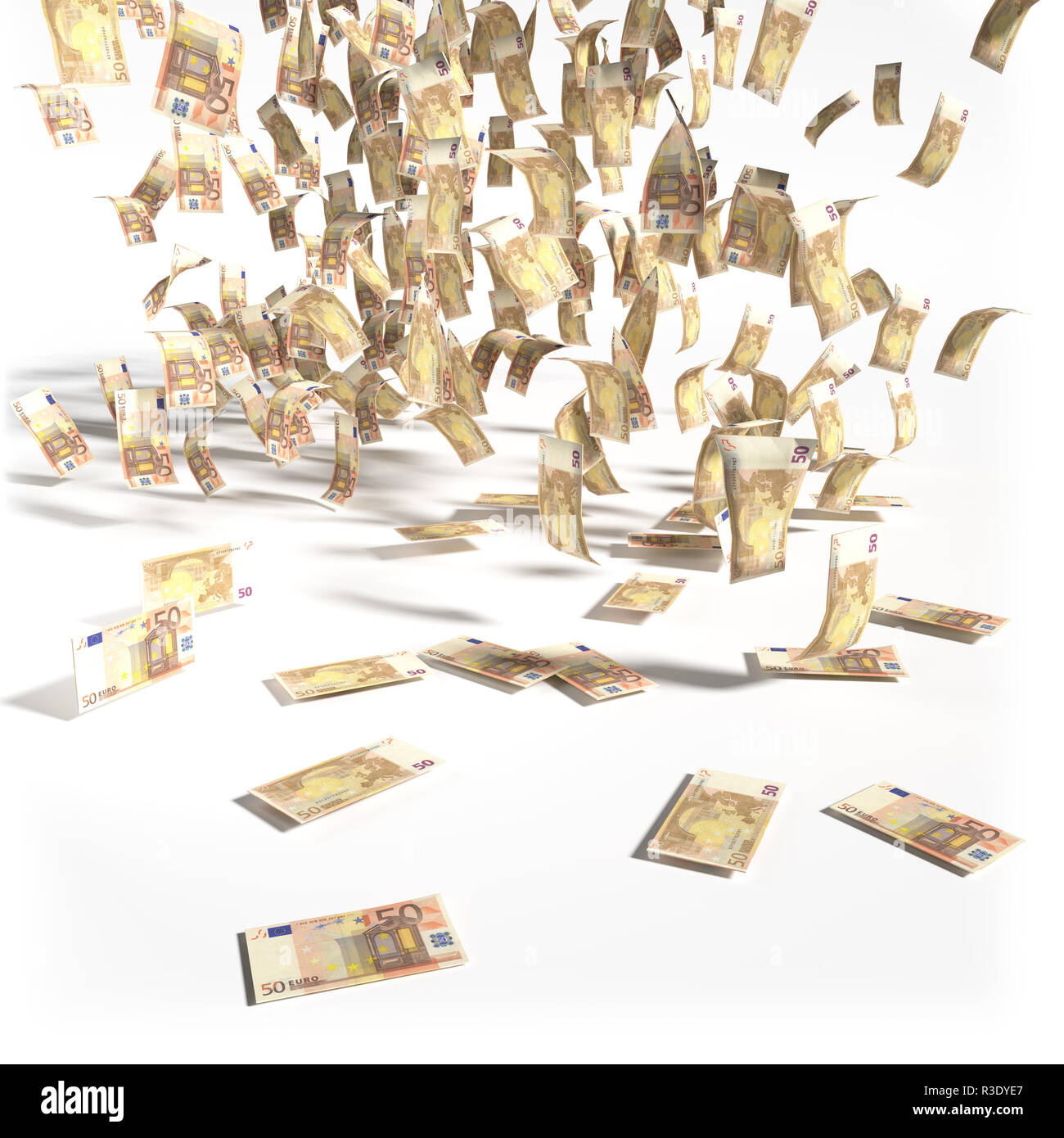 Spiccioli da 50 le banconote in euro Foto Stock