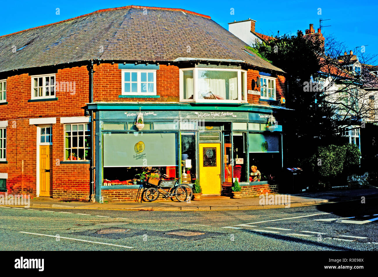 Il velluto di cotone coniglio pranzo, grande Ayton, North Yorkshire, Inghilterra Foto Stock