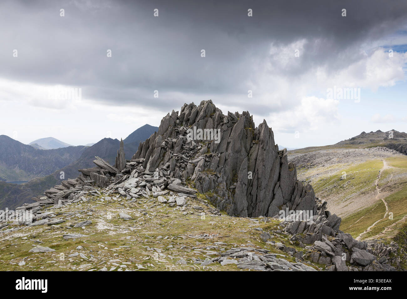 Castell Gwynt y, Glyder Fach, Snowdonia, Wales, Regno Unito Foto Stock