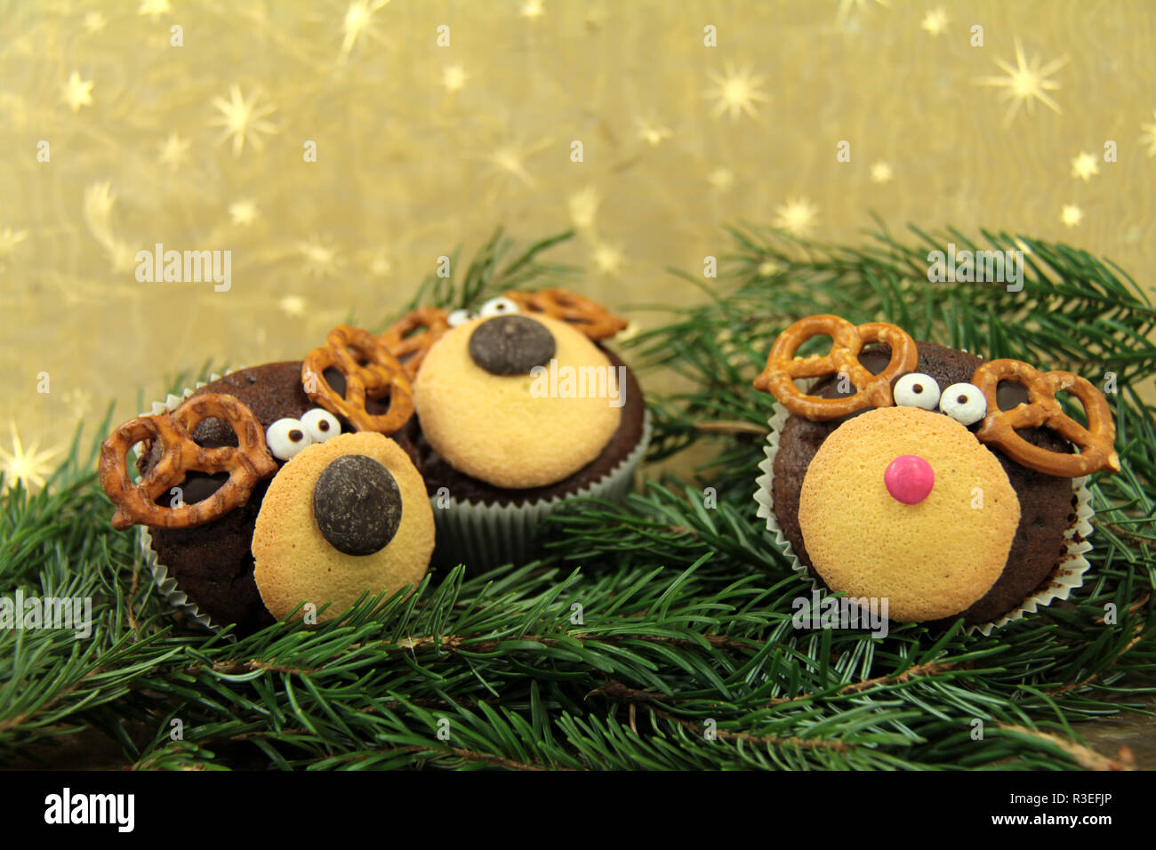 Rudolph muffin Foto Stock