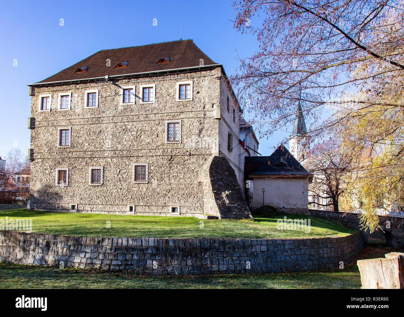 Vodní trvz a muzeum, Lázně Jeseník, Jeseníky, Česká republika / acqua castello e museo, città termale Jeseník, Jeseniky montagne, Repubblica Ceca Foto Stock