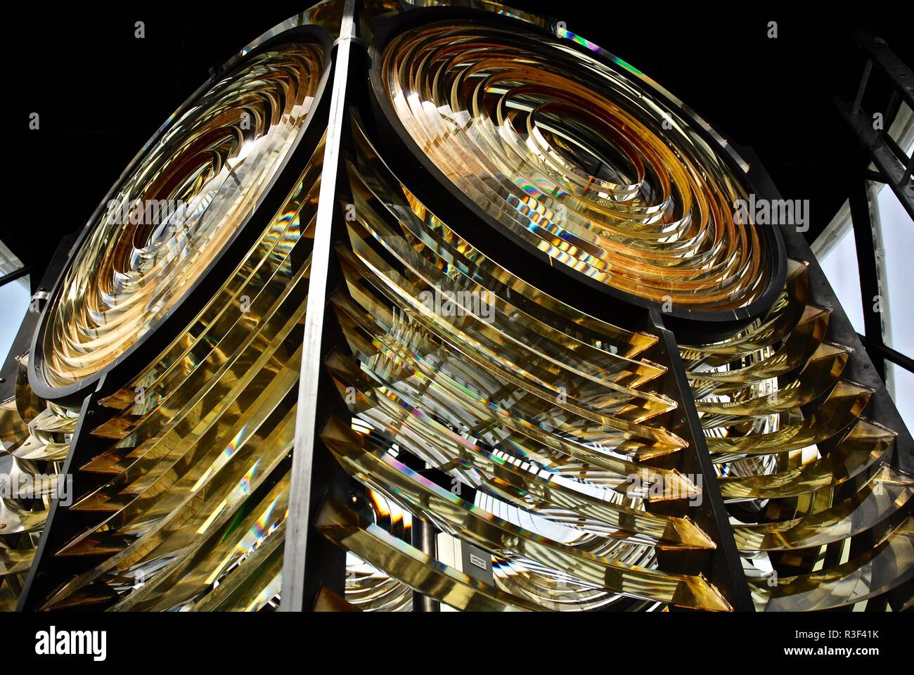 Stack del sud Lighthouse Lanterna, Holyhead, Anglesey, Galles del Nord, Regno Unito Foto Stock