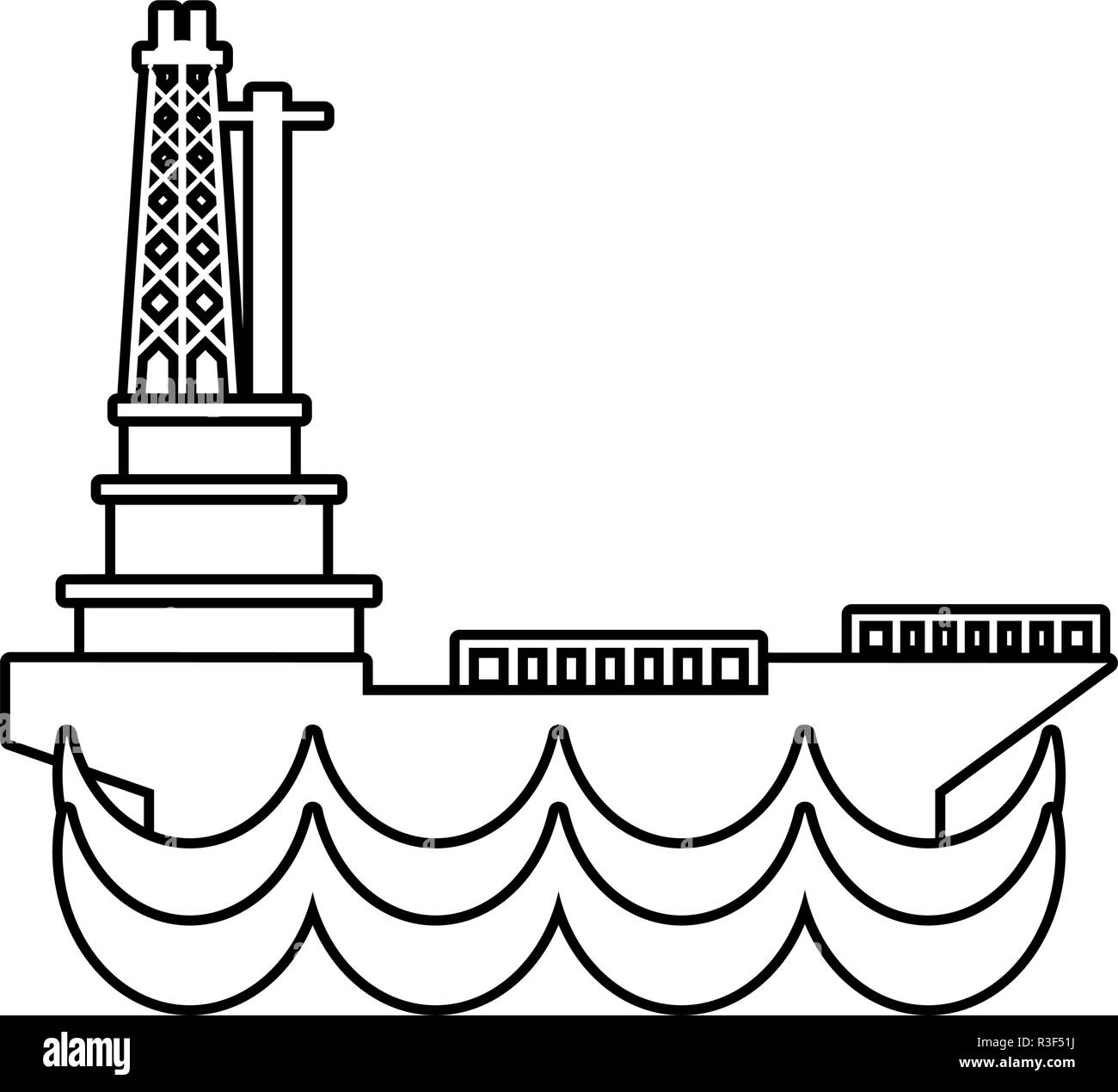 Nave cisterna icona del settore illustrazione vettoriale design Illustrazione Vettoriale