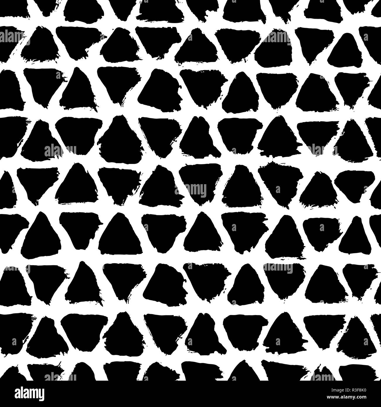 Dipinto di triangoli pattern. Seamless tratto di pennello dello sfondo. Illustrazione Vettoriale