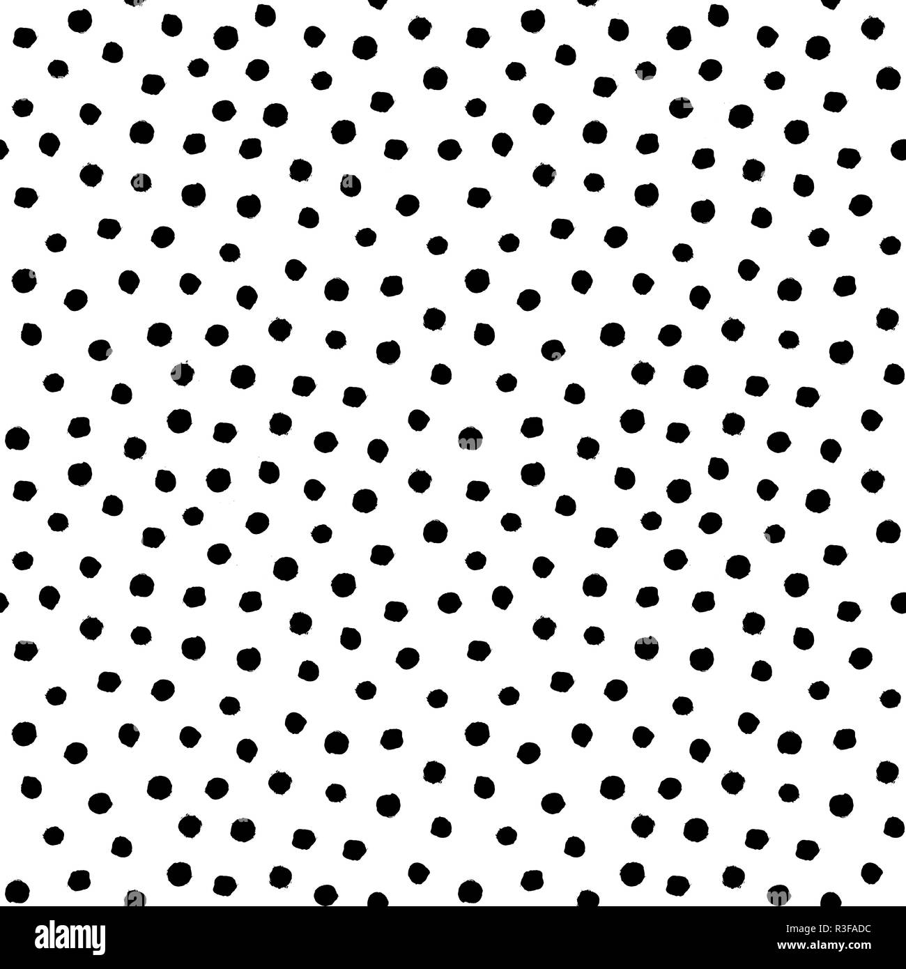 Puntini irregolari i tratti di pennello pattern. Seamless disegnati a mano linee verniciato Illustrazione Vettoriale
