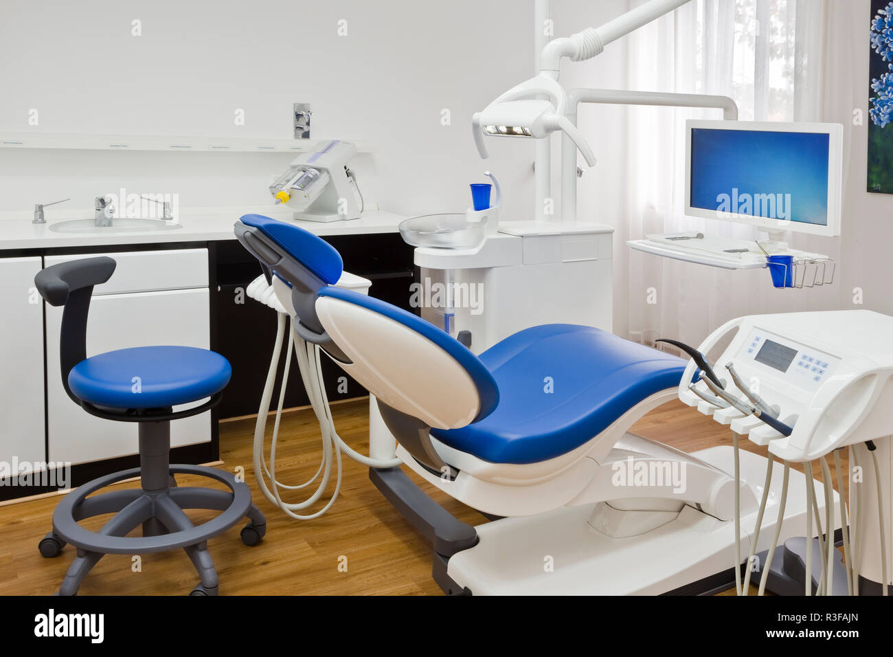 Camere di trattamento in uno studio dentistico Foto Stock