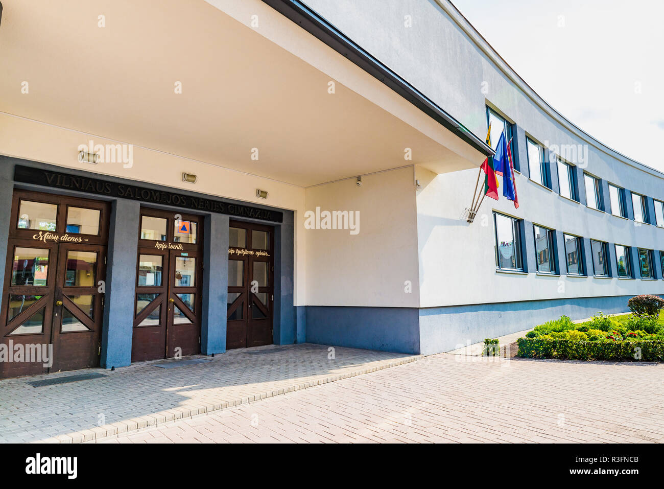 Neris di alta scuola di sport-addestramento complesso, ora Vilnius Salomeja Nėris palestra. Vilnius, Contea di Vilnius, Lituania, paesi baltici, Europa. Foto Stock