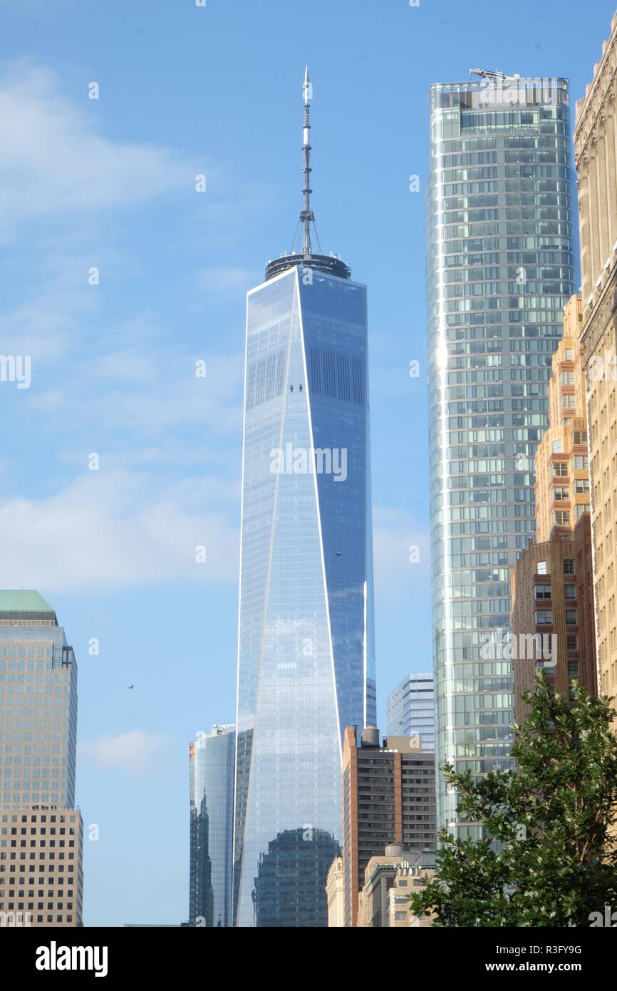 Una foto della libertà torre in Lower Manhattan, New York Foto Stock