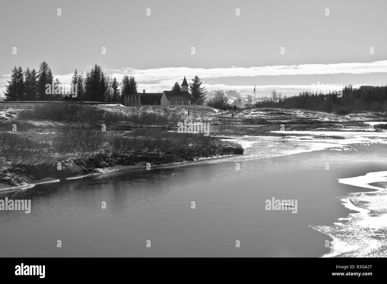 Þingvellir è un sito storico e il parco nazionale in Islanda, a est di Reykjavík. Foto Stock