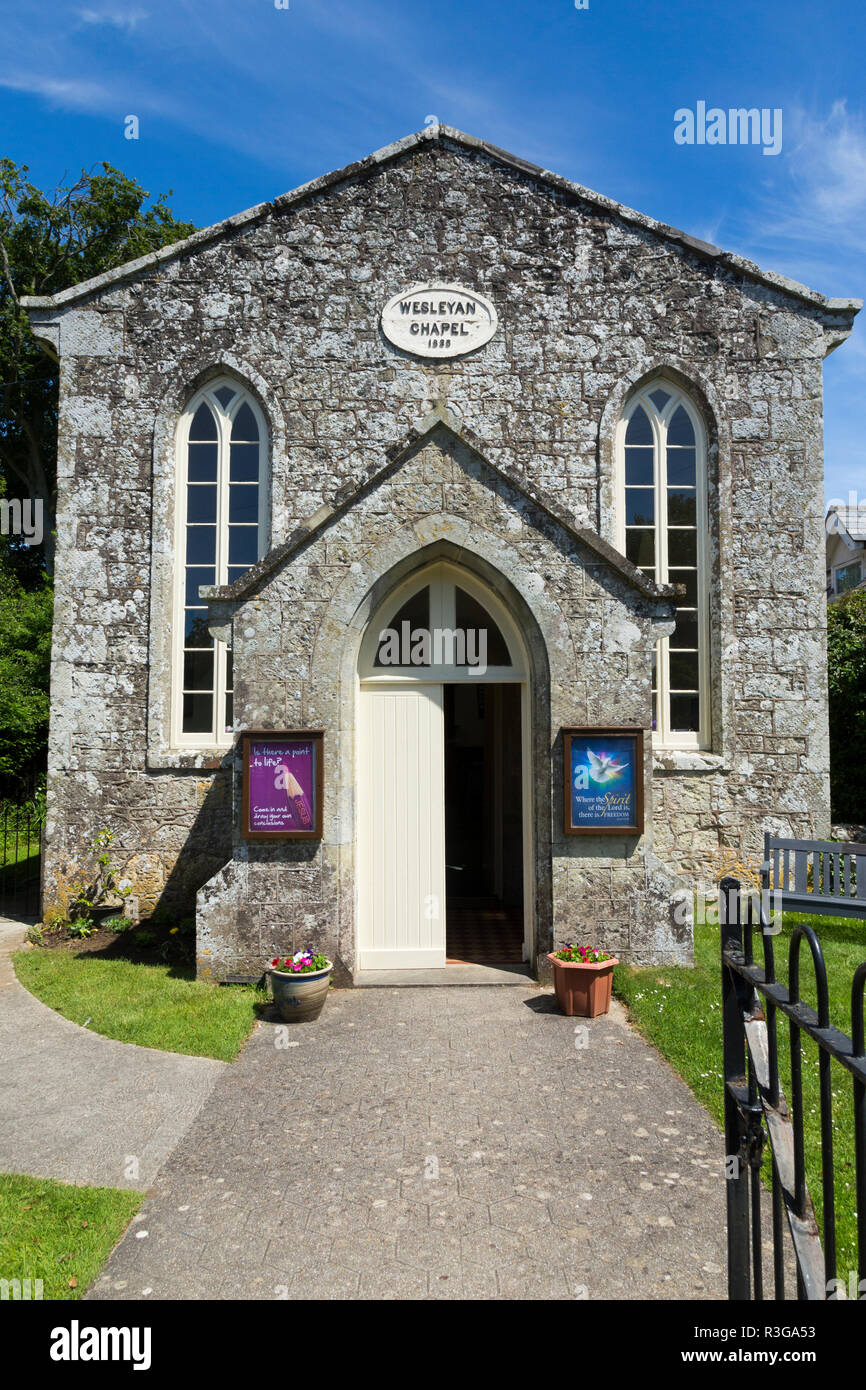 Godshill Wesleyan cappella è il più vecchio (l'Isola di Wight circuito metodista chiesa) Wesleyan chiesa ancora in uso sull'Isola di Wight, IW, UK. (98) Foto Stock