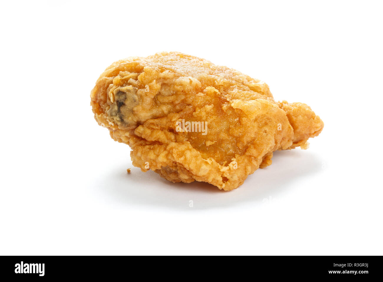 Croccante fritto di pollo isolati su sfondo bianco Foto Stock