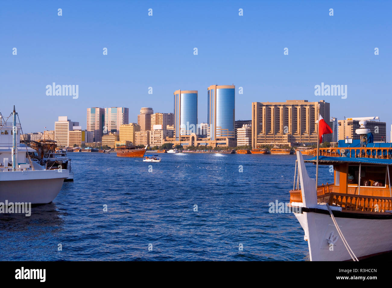 La città vecchia di skyline di Dubai Foto Stock