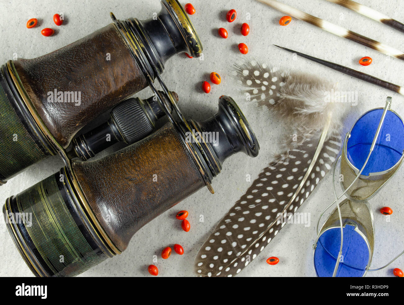 Lemaire Fabt binocolo e e un paio di occhiali di prescrizione. Foto Stock