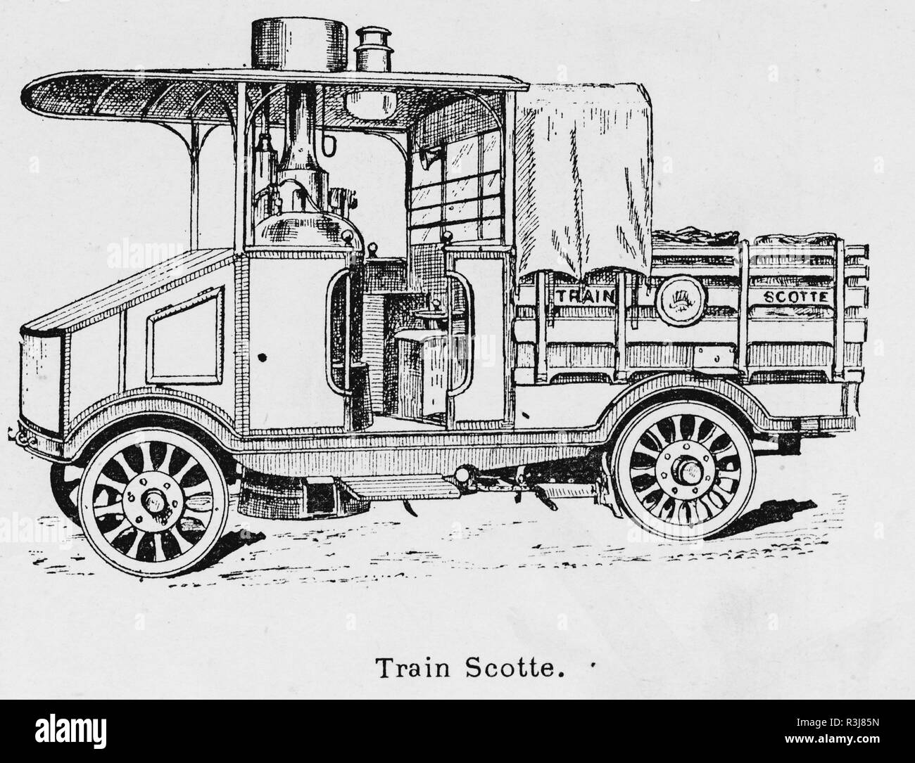 Veicolo militare durante il 1900 francese esercizio militare, Scotte motore a vapore auto, settimanale francese quotidiano l'illustrazione Foto Stock