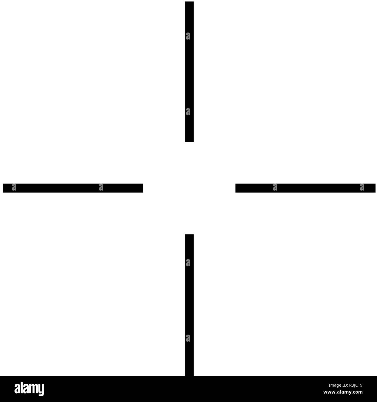 Semplice puntamento sniper icona a forma di croce. AR ambito di mirino Illustrazione Vettoriale