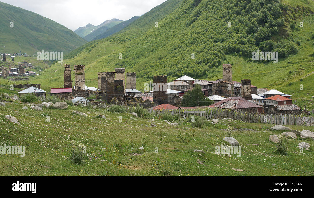 Ushguli,georgia,l'Europa Foto Stock