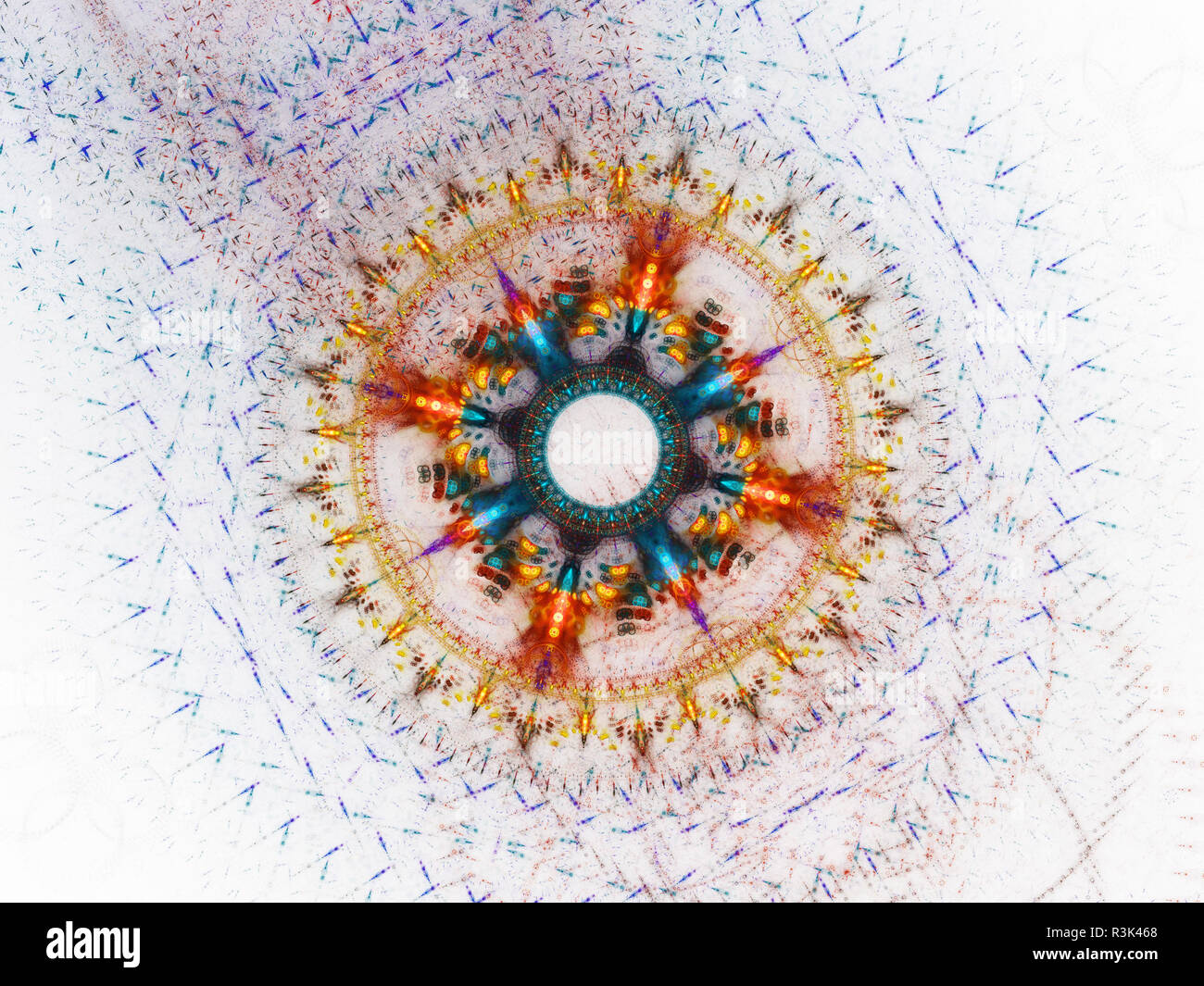 La vibrante astratto concetto del frattale, generato dal computer sfondo astratto Foto Stock