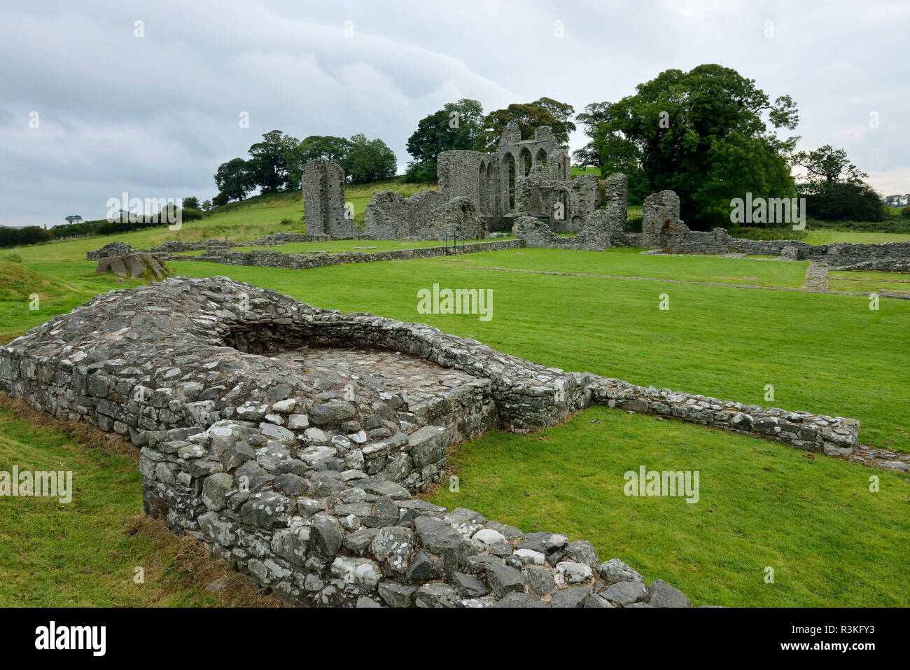 Irlanda, Ulster, County Down, Inch Abbey. Una posizione impostata per la serie TV Gioco di troni dove Rob Stark è dichiarato re del nord Foto Stock