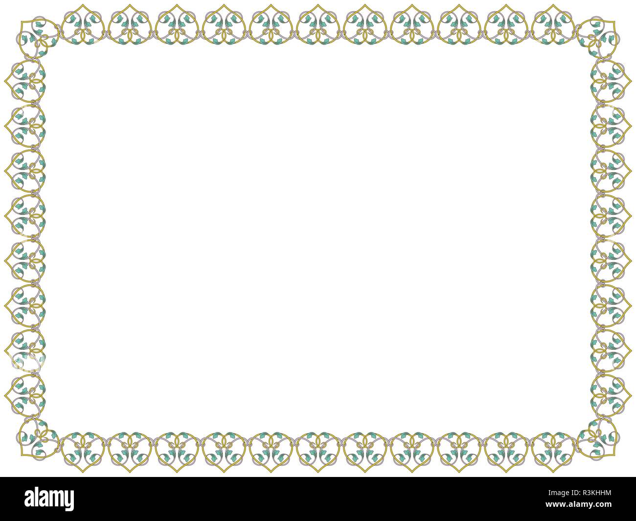 Victorian delicata cornice floreale con linee intrecciate e fiori in pallide sfumature di colore sullo sfondo bianco, vettore come un elemento di design Illustrazione Vettoriale