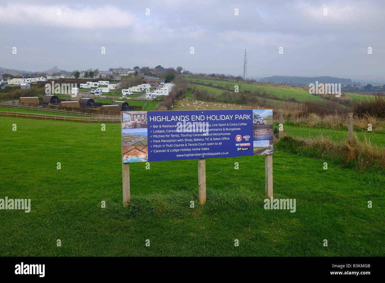 Le Highlands End Holiday Park vicino al West Bay Bridport in West Dorset Regno Unito Foto Stock