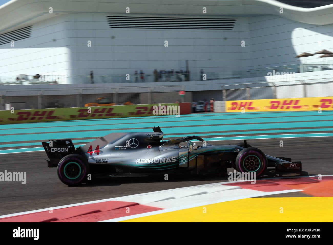 Abu Dhabi, negli Emirati Arabi Uniti. 23 Novembre, 2018. Sport Gran premio di Formula Uno di Abu Dhabi 2018 nel pic: Lewis Hamilton (GBR) Mercedes AMG F1 W09 Credito: LaPresse/Alamy Live News Foto Stock