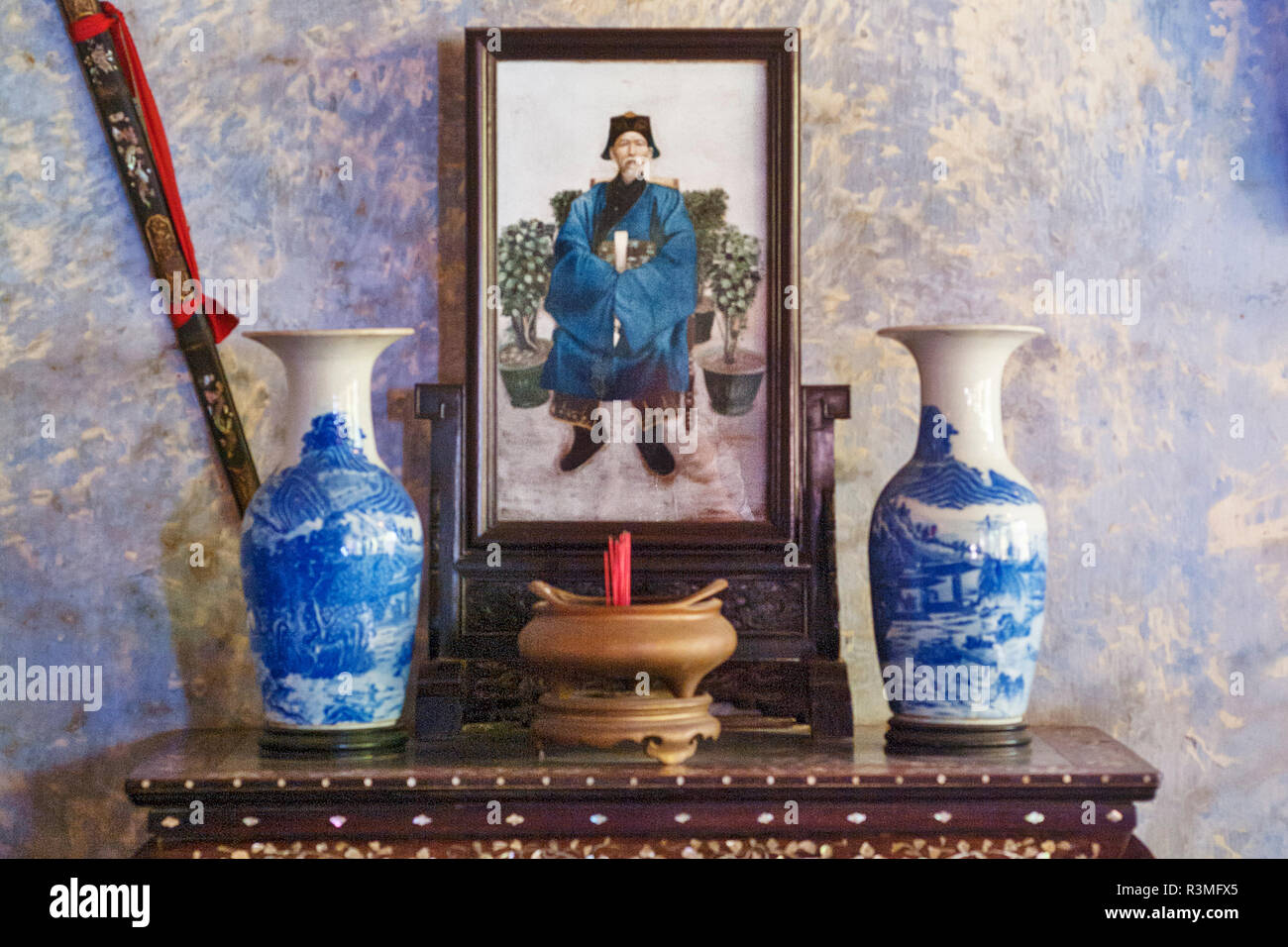 Tran la cappella di famiglia è un posto per tutti i membri della famiglia del Tran clan per adorare i loro antenati in Hoi An Vietnam Foto Stock