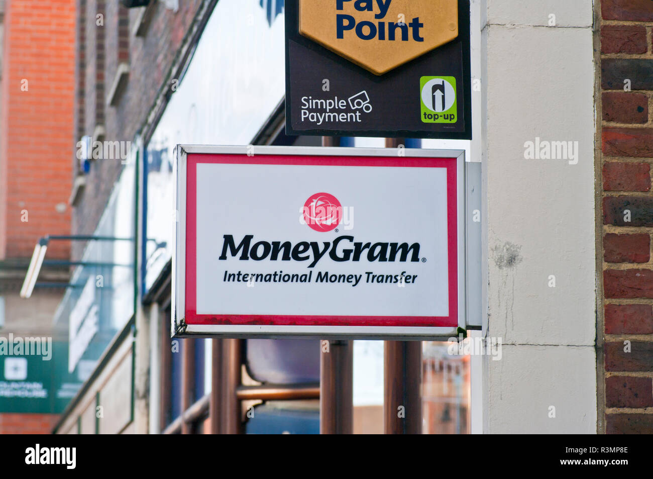 Moneygram il trasferimento internazionale di denaro segno Foto Stock