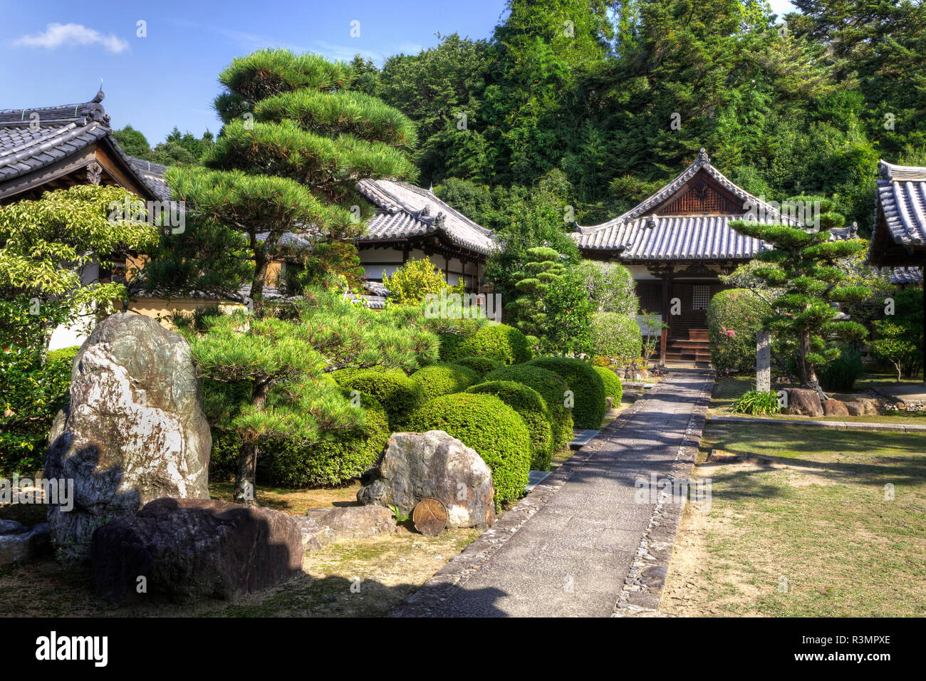 Giappone, Nara. Shingon-nel tempio buddista SCENIC. Foto Stock