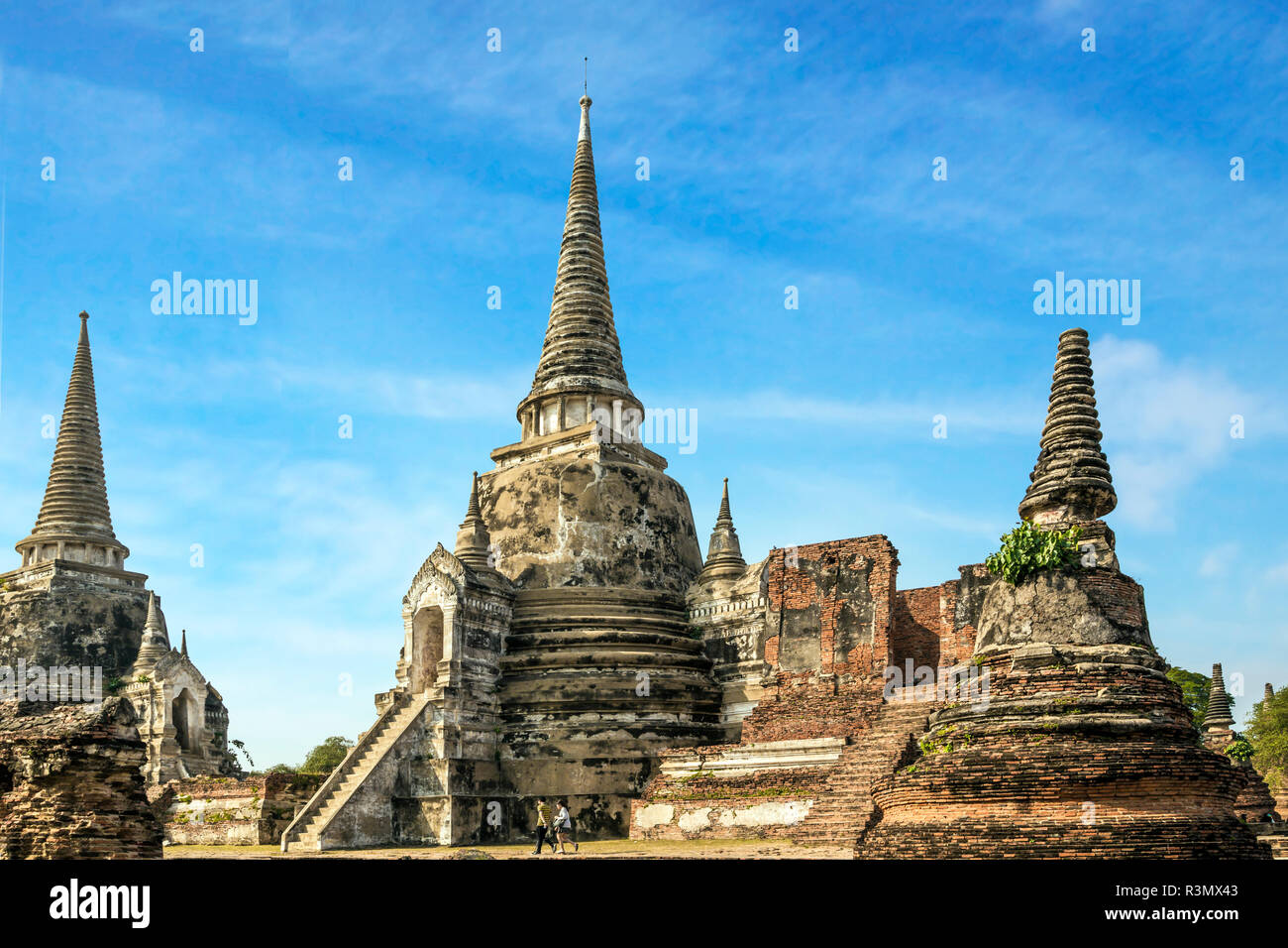Ayutthaya, Thailandia. I templi di Wat Phra Mahathat Foto Stock