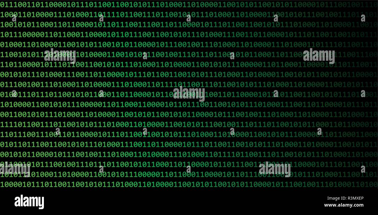 Digital codice binario tecnologia web sfondo verde e nero illustrazione vettoriale EPS10 Illustrazione Vettoriale