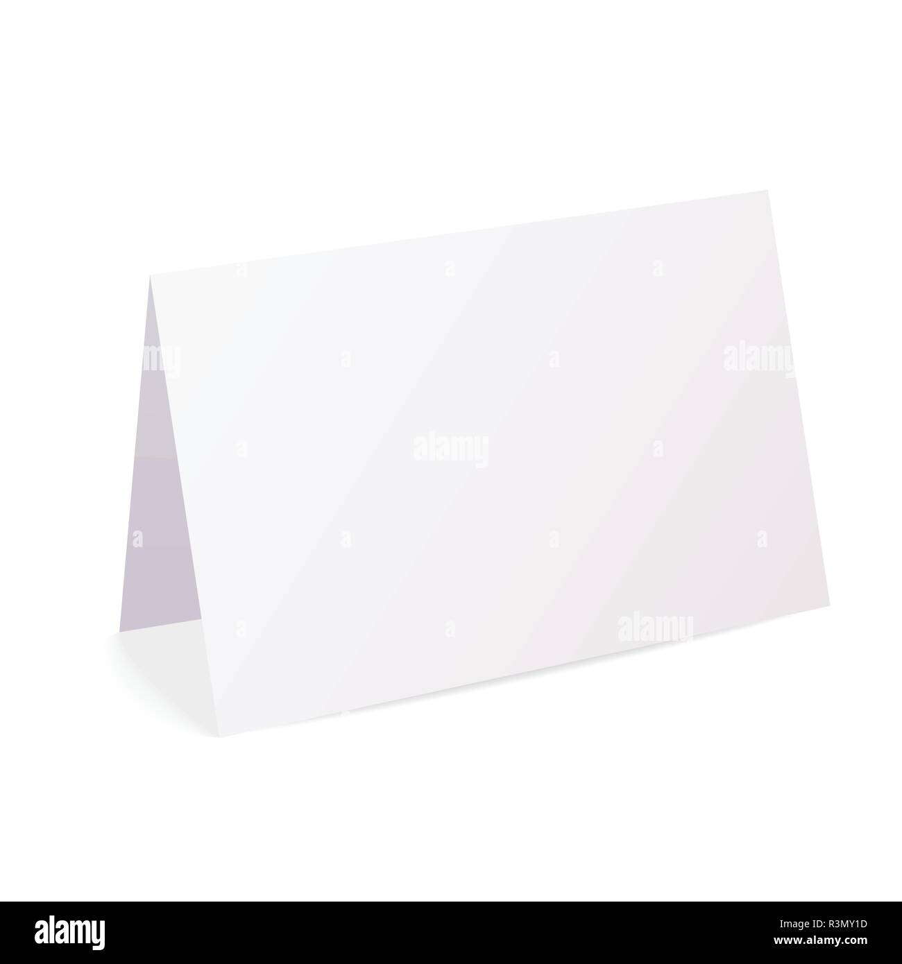 Realistico sbozzato ripiegato scheda carta isolato su sfondo bianco - vettore Illustrazione Vettoriale