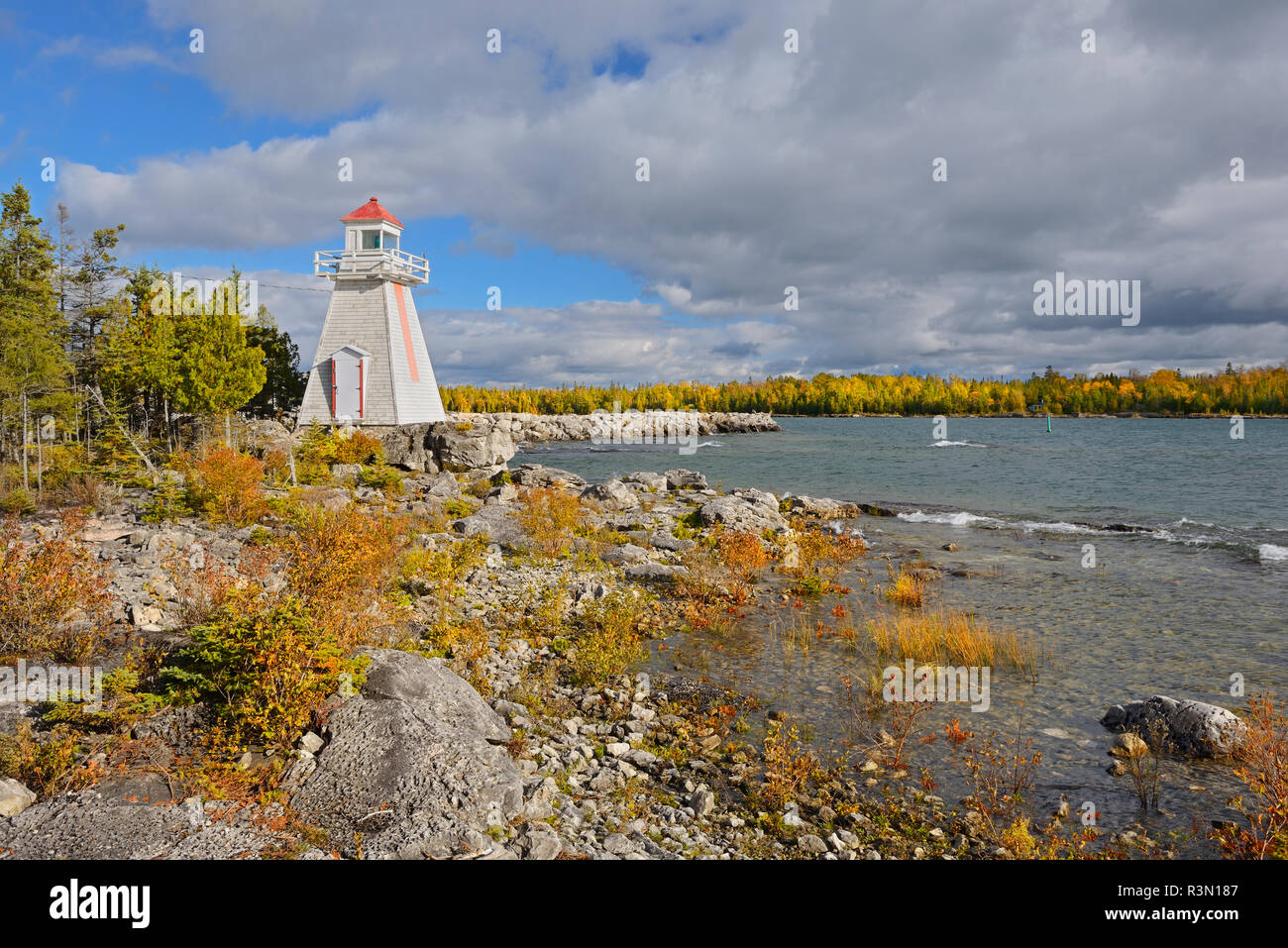 Canada Ontario, Manitoulin Island. Faro sul Lago Huron. Foto Stock