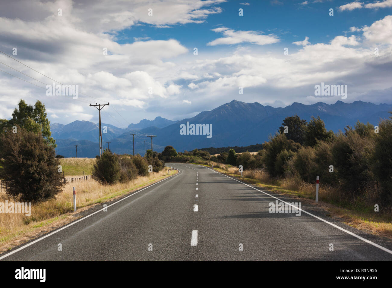 Nuova Zelanda, Isola del Sud, Southland, Manapouri, Highway 95, Fjordland Foto Stock