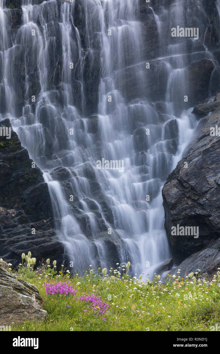 Canada, British Columbia, Selkirk Mountains. Cascata scenic. Foto Stock