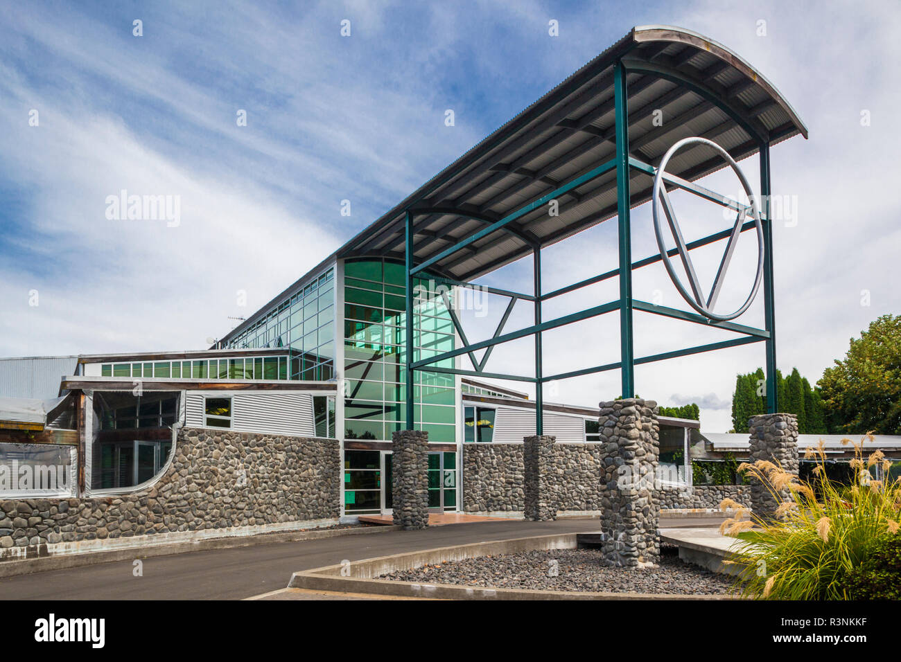 Nuova Zelanda, Hawkes Bay, Hastings. Sileni Estates Winery Foto Stock