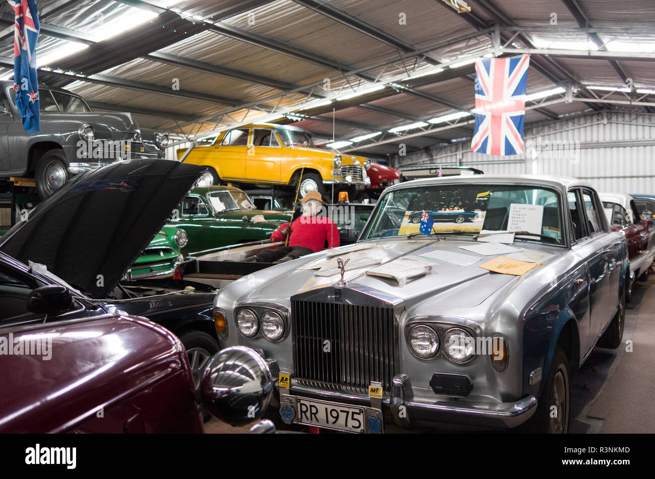 Nuova Zelanda, Hawkes Bay, Te Awanga. British Car Museum, la più grande collezione di automobili inglesi in Nuova Zelanda, anni settanta-ser Rolls Royce Silver Cloud Foto Stock