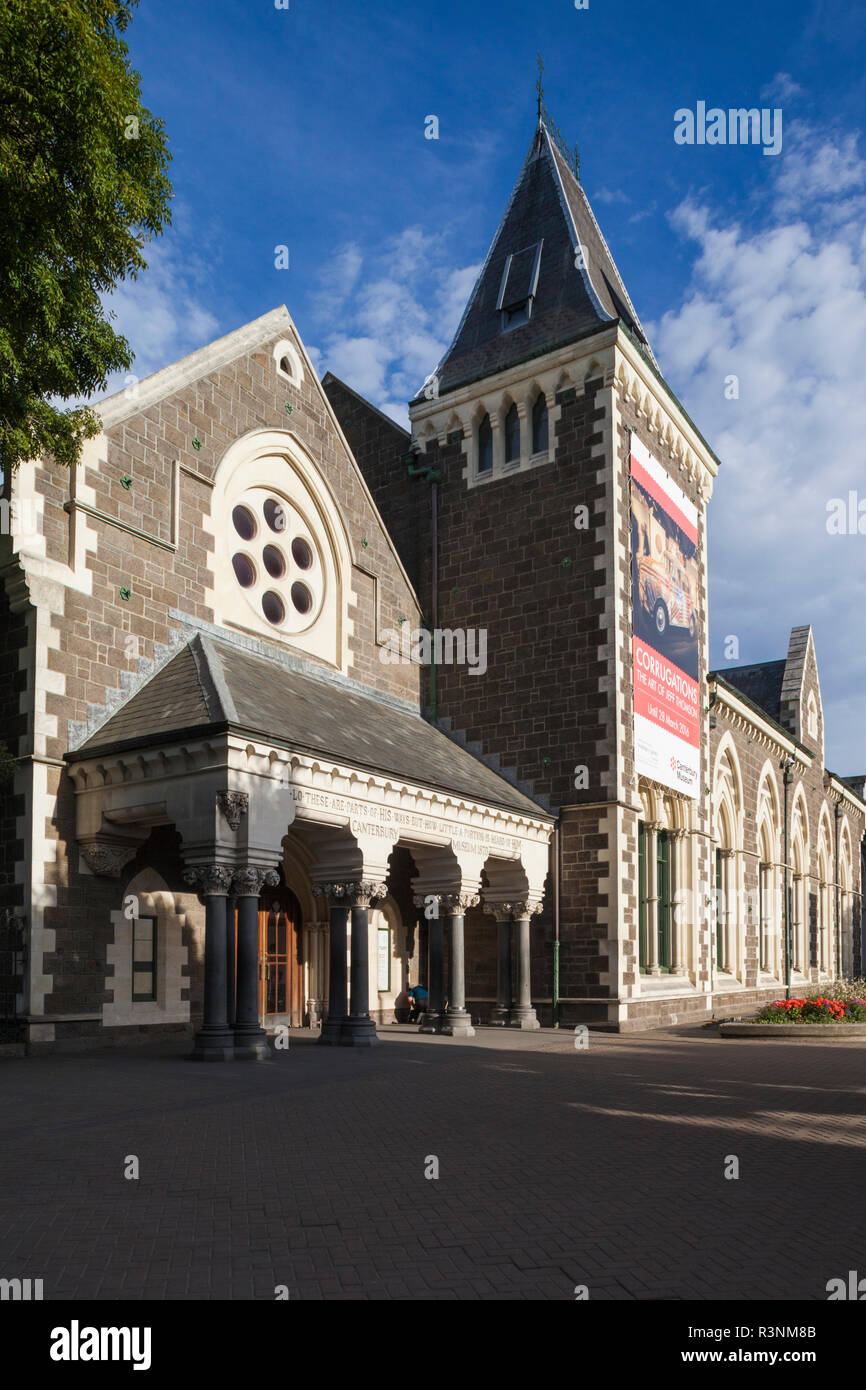 Nuova Zelanda, Isola del Sud, Christchurch, il Museo di Canterbury, esterna Foto Stock