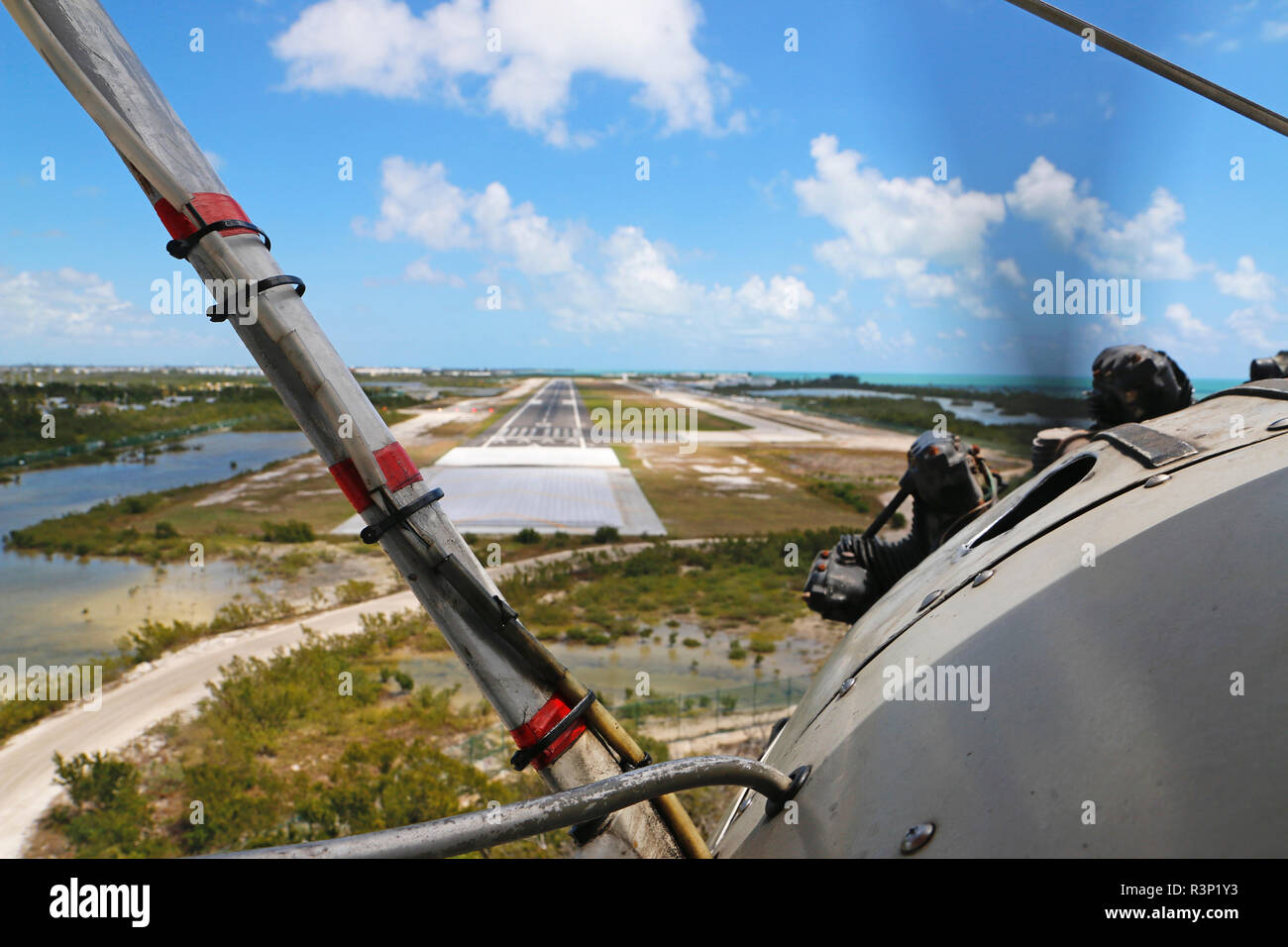 Vista aerea di Key West, Florida da un biplano Foto Stock