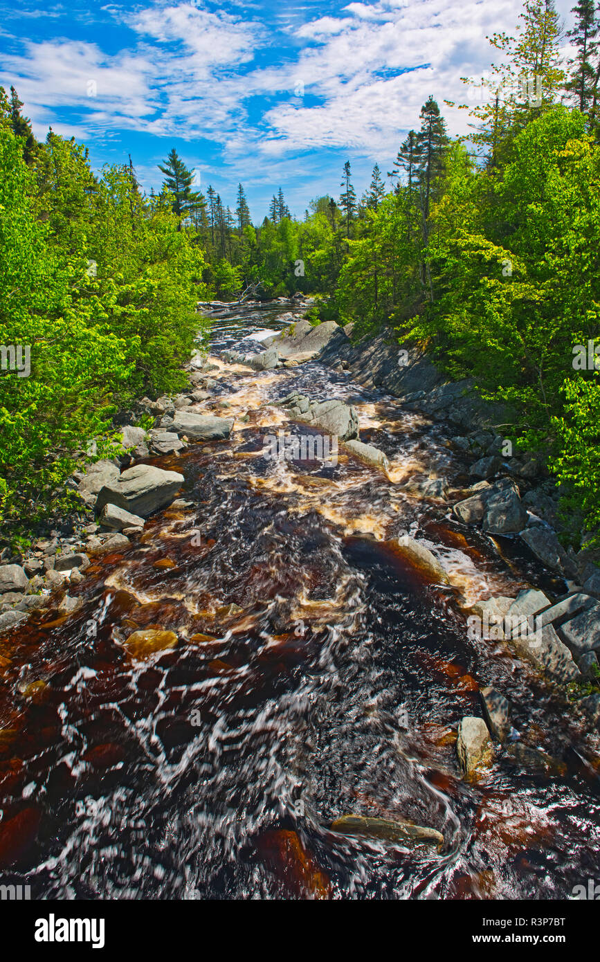 Canada, Nova Scotia. Braccio di nord-ovest Brook paesaggio. Foto Stock