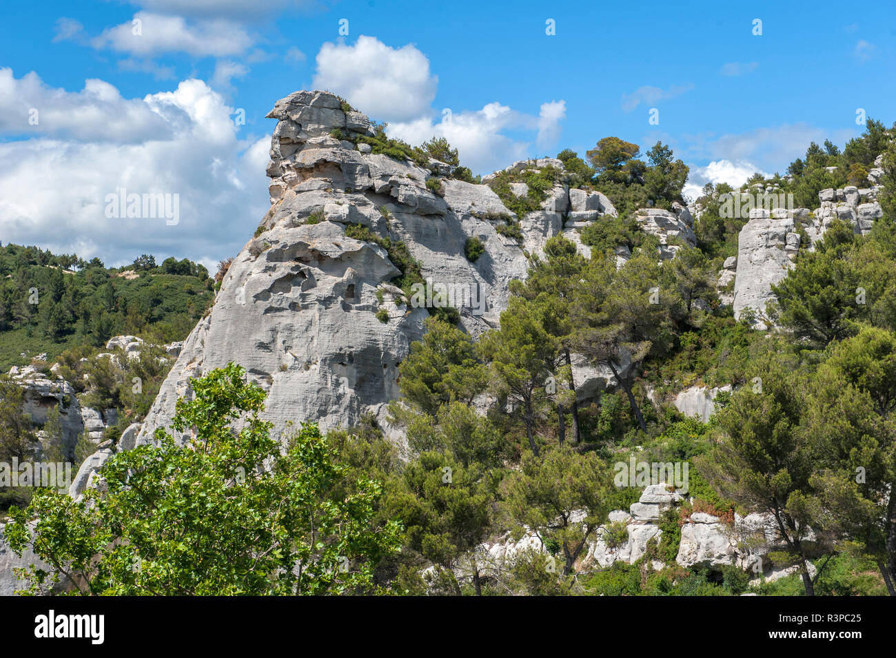 Les Baux de Provence, sperone di roccia, Provence, Francia Foto Stock
