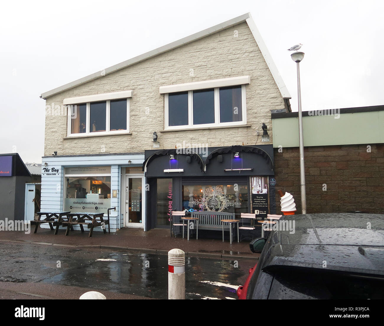 La baia di pesce e chip shop Stonehaven Foto Stock