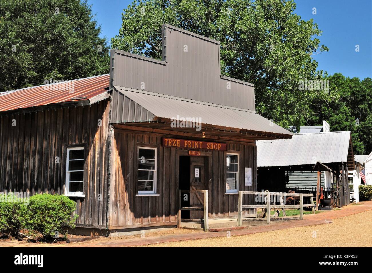 La stampa su Mainstreet presso il Mississippi Museo dell'Agricoltura Foto Stock