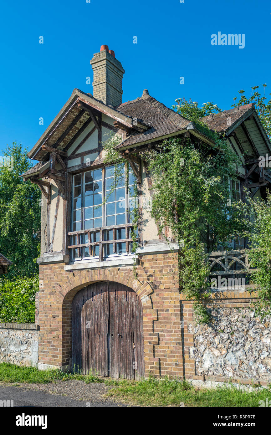 Semi-Timber house, Les Andelys, Normandia, Francia Foto Stock