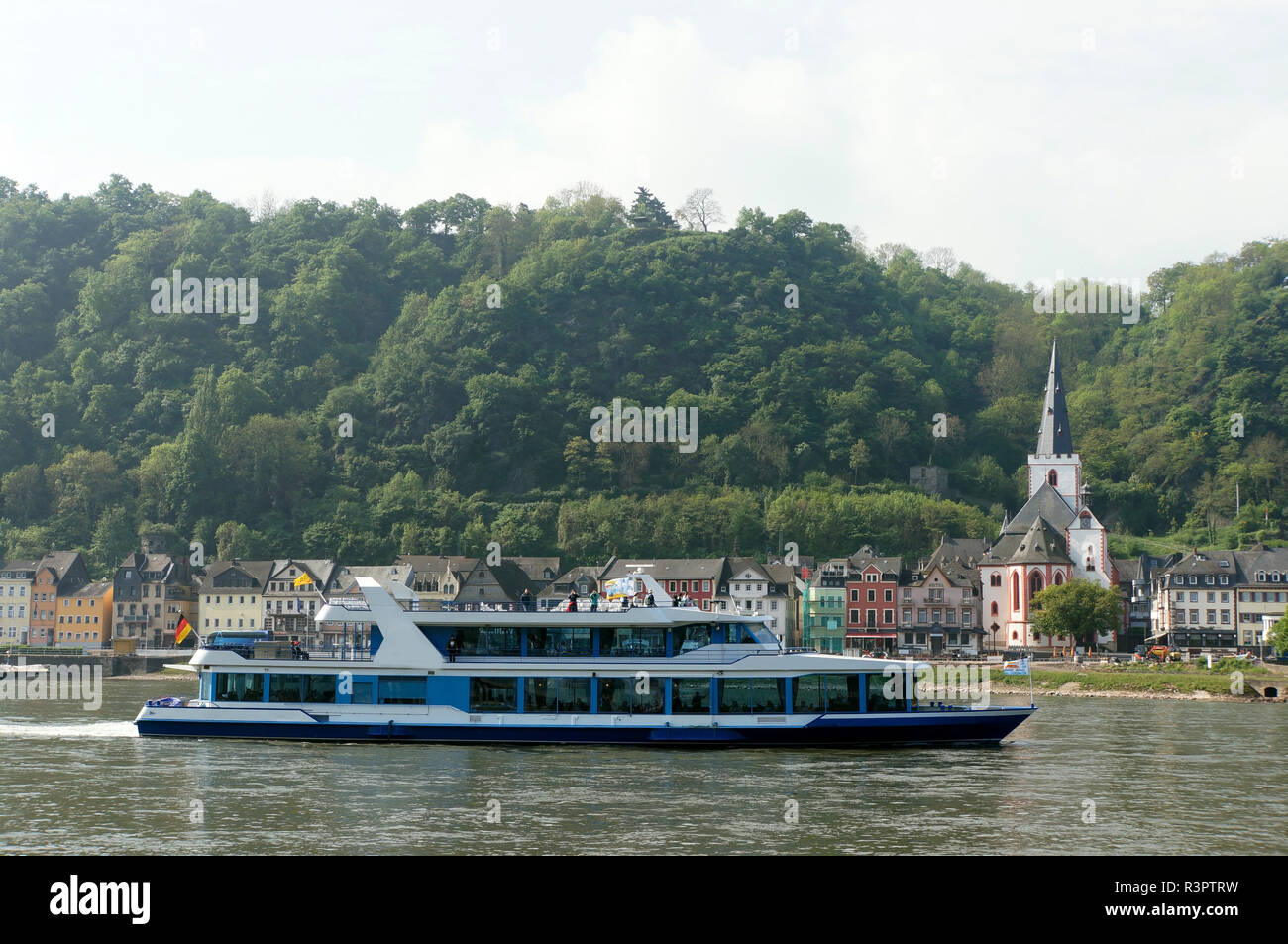 Imbarcazione da diporto prima di sankt goar Foto Stock