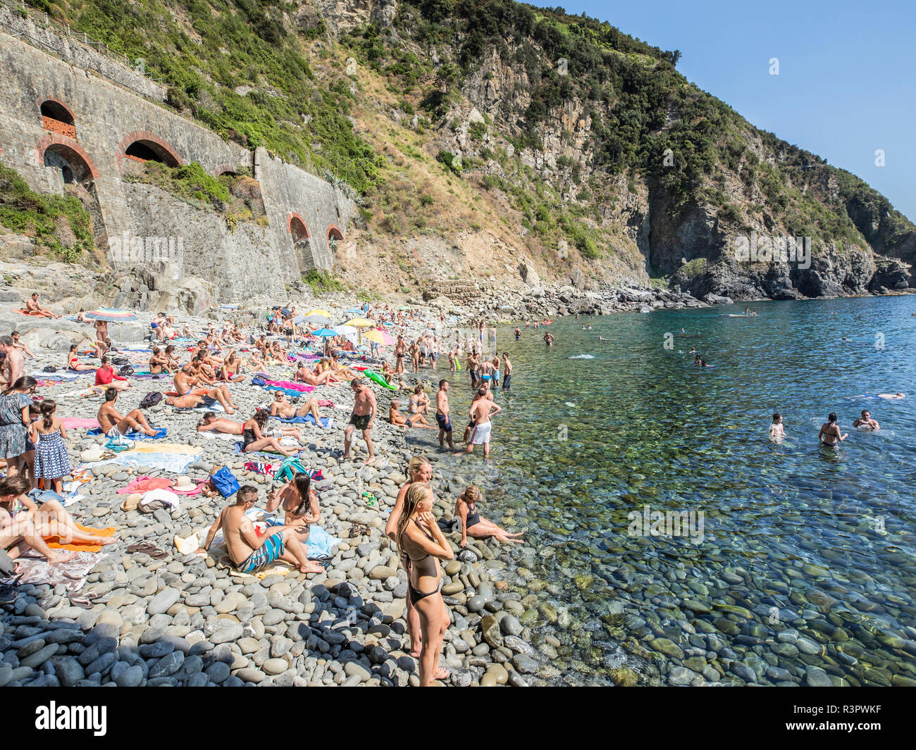 Relax nella Riviera italiana Foto Stock