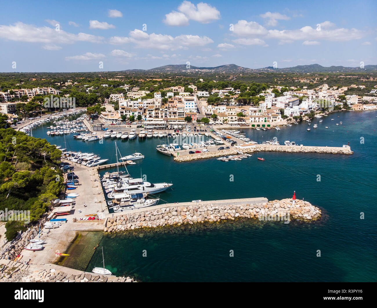 Isole Baleari Spagna, Mallorca, Regione Cala d'Or, Costa di Porto Petro Foto Stock